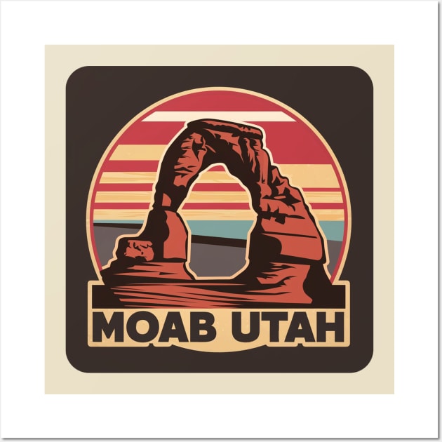 Moab Utah Arches Vintage Sunset Wall Art by Moulezitouna